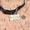 High Heels Bone Shaped Dog ID Tag - Small - In Context