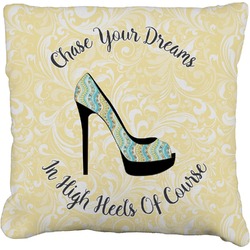 High Heels Faux-Linen Throw Pillow 18"