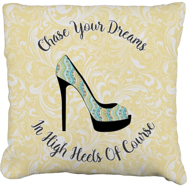 Custom High Heels Faux-Linen Throw Pillow 18"