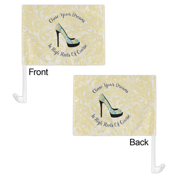 High Heels Car Flag - 11" x 8" - Front & Back View