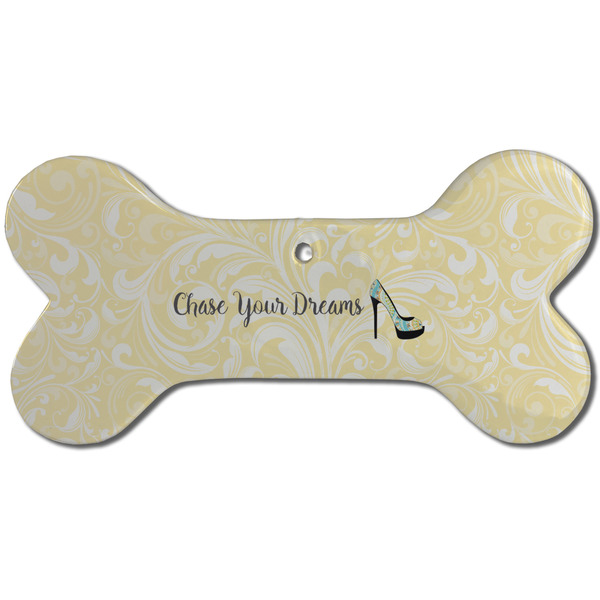 High Heels Ceramic Flat Ornament - Bone Front