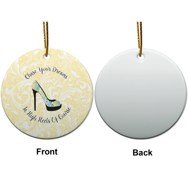 High Heels Ceramic Flat Ornament - Circle Front & Back (APPROVAL)