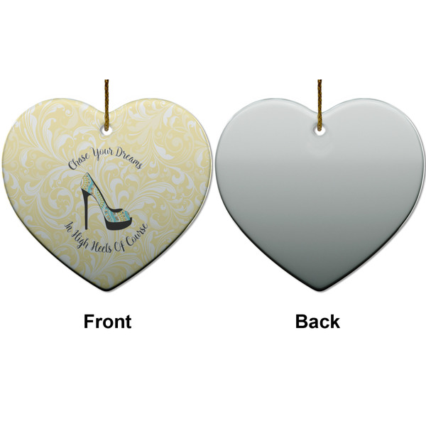 High Heels Ceramic Flat Ornament - Heart Front & Back (APPROVAL)