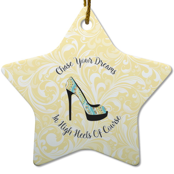 Custom High Heels Star Ceramic Ornament