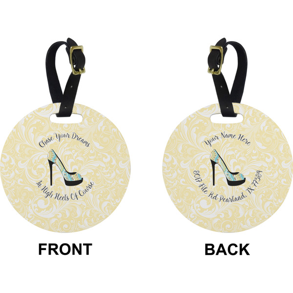 High Heels Circle Luggage Tag (Front + Back)