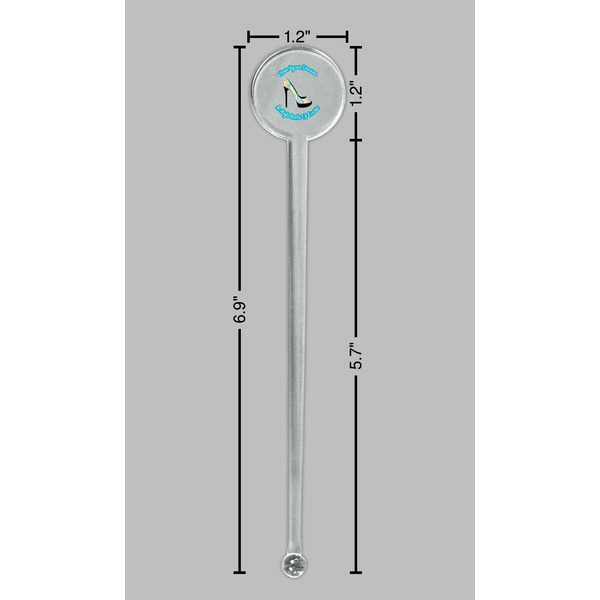 High Heels Clear Plastic 7" Stir Stick - Round - Dimensions