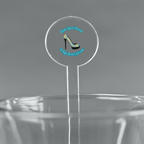 Custom High Heels 7" Round Plastic Stir Sticks - Clear