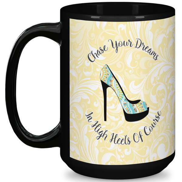 Custom High Heels 15 Oz Coffee Mug - Black