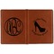 High Heels Cognac Leather Passport Holder Outside Double Sided - Apvl