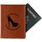 High Heels Cognac Leather Passport Holder With Passport - Main