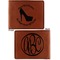 High Heels Cognac Leatherette Bifold Wallets - Front and Back