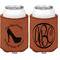 High Heels Cognac Leatherette Can Sleeve - Double Sided Front and Back