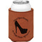 High Heels Cognac Leatherette Can Sleeve - Single Front