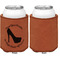 High Heels Cognac Leatherette Can Sleeve - Single Sided Front and Back