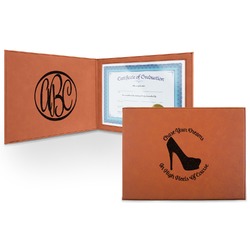 High Heels Leatherette Certificate Holder - Front and Inside