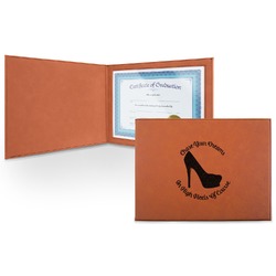 High Heels Leatherette Certificate Holder - Front