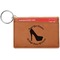 High Heels Cognac Leatherette Keychain ID Holders - Front Credit Card
