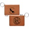 High Heels Cognac Leatherette Keychain ID Holders - Front and Back Apvl