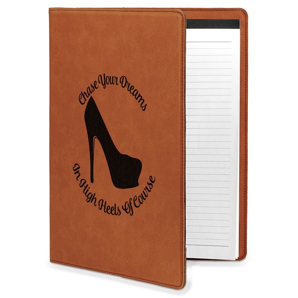 Custom High Heels Leatherette Portfolio with Notepad - Large - Double Sided