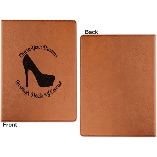 High Heels Cognac Leatherette Portfolios with Notepad - Small - Single Sided- Apvl