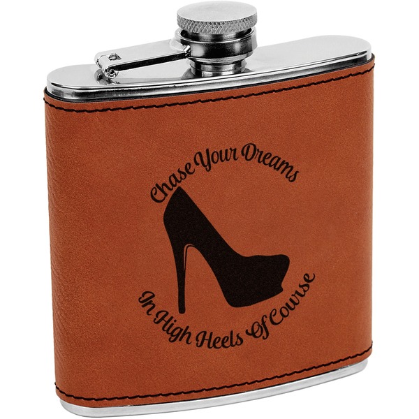Custom High Heels Leatherette Wrapped Stainless Steel Flask