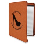 High Heels Leatherette Zipper Portfolio with Notepad - Single Sided