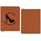 High Heels Cognac Leatherette Zipper Portfolios with Notepad - Single Sided - Apvl