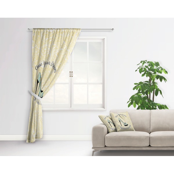 High Heels Curtain With Window and Rod - in Room Matching Pillow