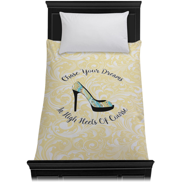 High Heels Duvet Cover - Twin - On Bed - No Prop