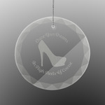 High Heels Engraved Glass Ornament - Round