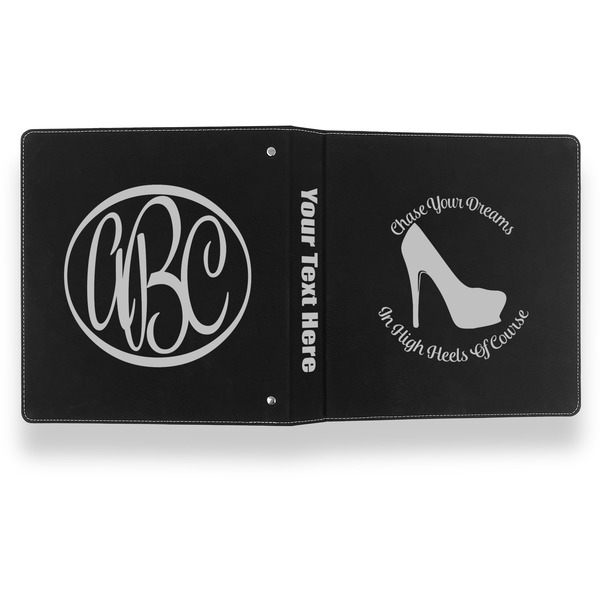 High Heels Leather Binder - 1" - Black- Back Spine Front View