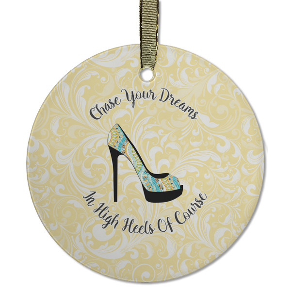 High Heels Frosted Glass Ornament - Round