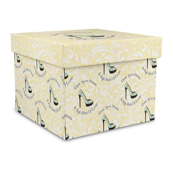 Custom High Heels Gift Box with Lid - Canvas Wrapped - Large