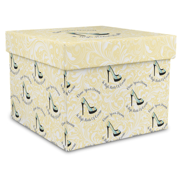 Custom High Heels Gift Box with Lid - Canvas Wrapped - X-Large