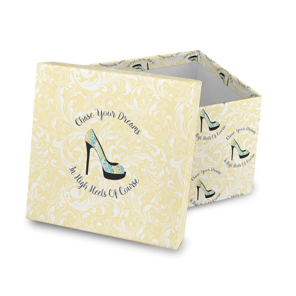 Custom High Heels Gift Box with Lid - Canvas Wrapped