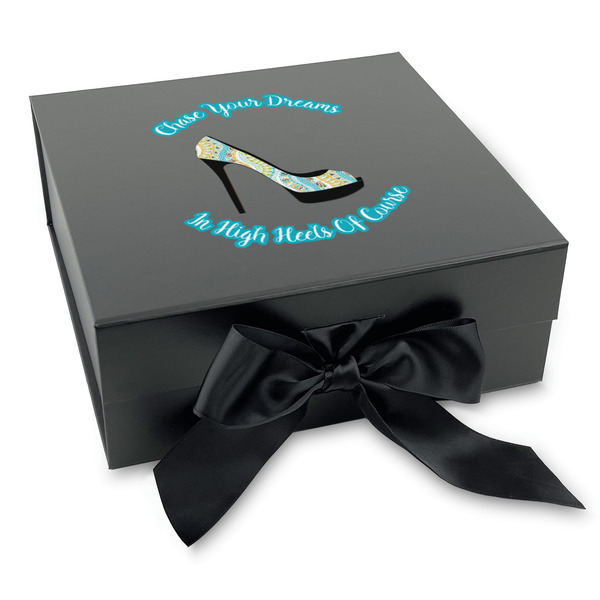 Custom High Heels Gift Box with Magnetic Lid - Black