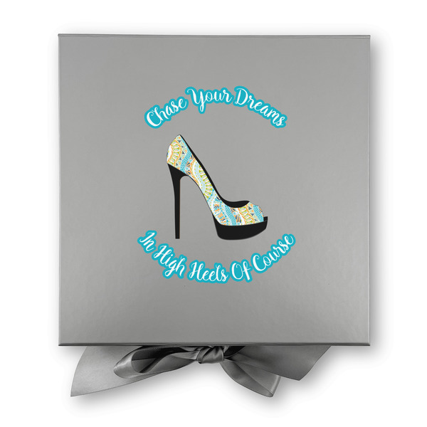 High Heels Gift Boxes with Magnetic Lid - Silver - Approval
