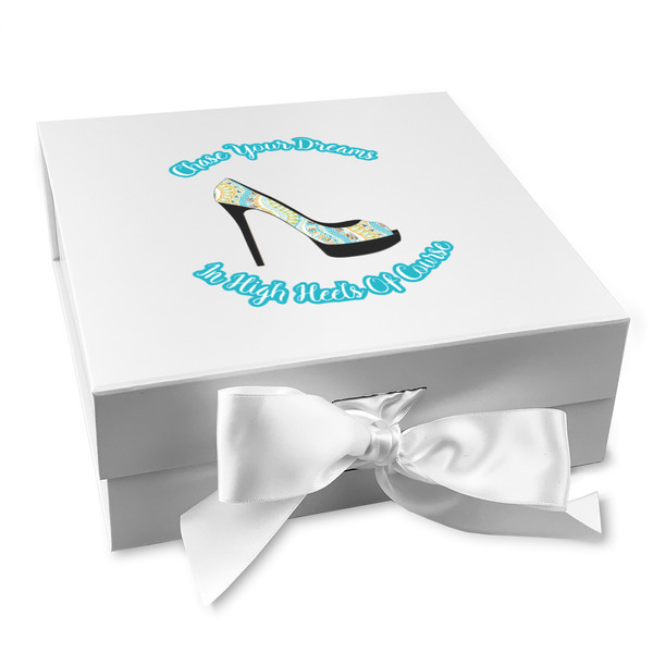 Custom High Heels Gift Box with Magnetic Lid - White