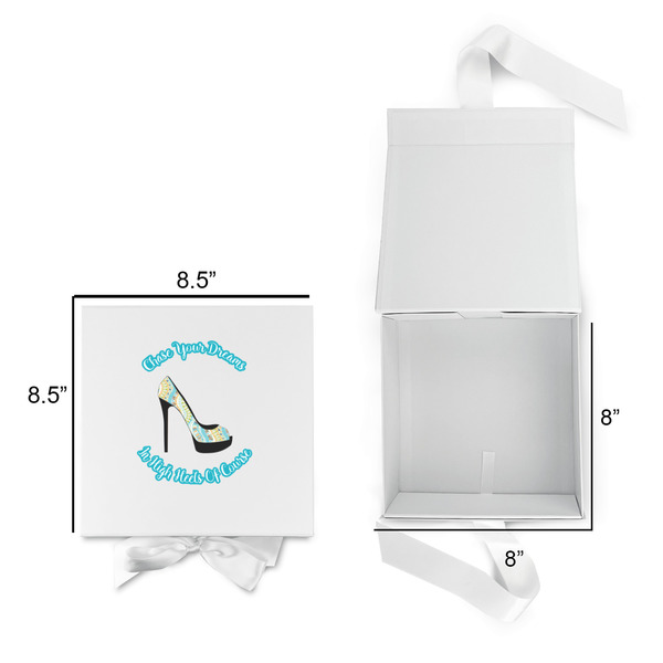 High Heels Gift Boxes with Magnetic Lid - White - Open & Closed