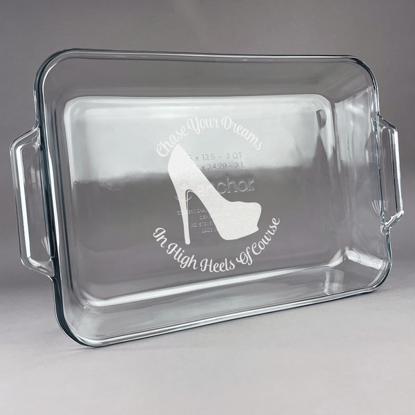 Custom High Heels Glass Baking Dish with Truefit Lid - 13in x 9in