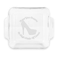 High Heels Glass Cake Dish with Truefit Lid - 8in x 8in