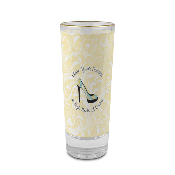 Custom High Heels 2 oz Shot Glass - Glass with Gold Rim