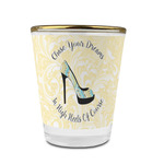 High Heels Glass Shot Glass - 1.5 oz - with Gold Rim - Set of 4