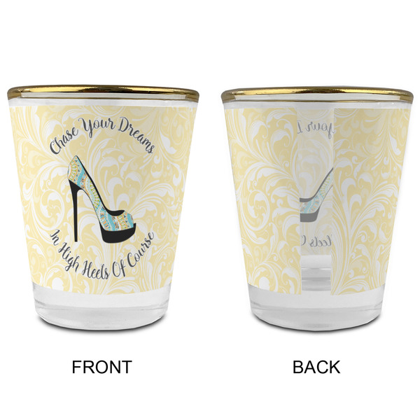 High Heels Glass Shot Glass - with gold rim - APPROVAL