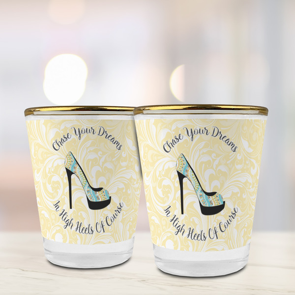 High Heels Glass Shot Glass - with gold rim - LIFESTYLE
