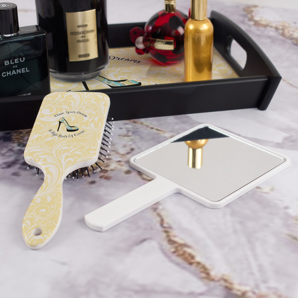 High Heels Hair Brush - With Hand Mirror