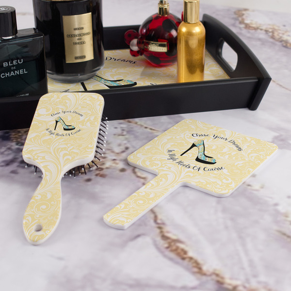 High Heels Hair Brush and Hand Mirror - Bathroom Scene