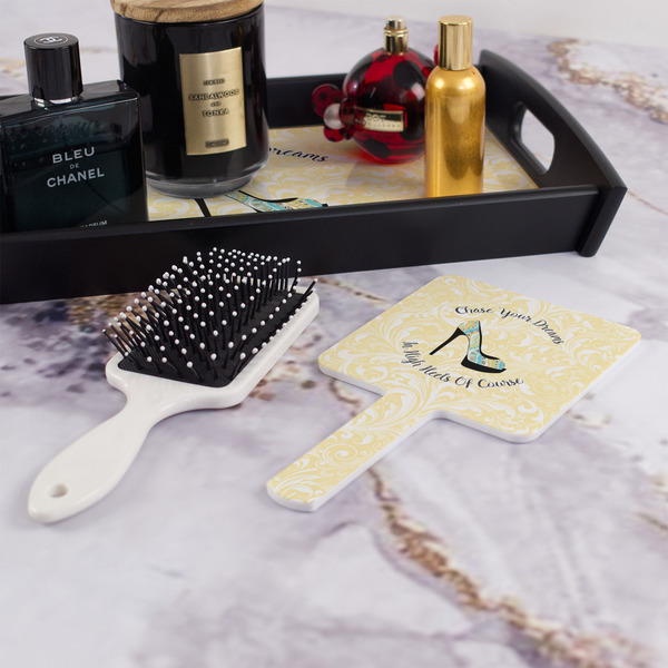 High Heels Hand Mirror - With Hair Brush