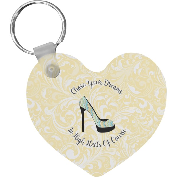 Custom High Heels Heart Plastic Keychain