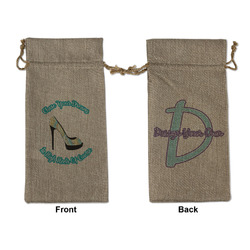 High Heels Large Burlap Gift Bag - Front & Back